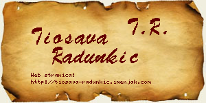 Tiosava Radunkić vizit kartica